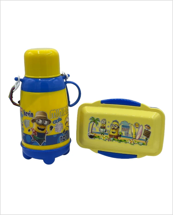 Minnion Hot and Cold Water Bottle and Lunch Box