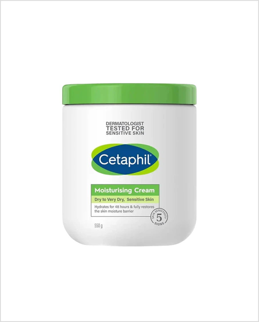 Cetaphil MOISTURIZING CREAM DRY TO VERY DRY SENSITIVE SKIN 48 HOUR HYDRATION 550GM AUTHENTIC