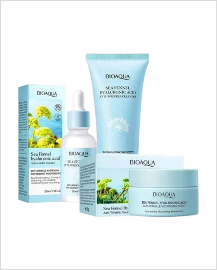 Bioaqua Pack Of 3 Anti-Wrinkle Nourishing Moisturizing Face Cream Anti wrinkle Brightening Face Wash essence Firming Moisturizing