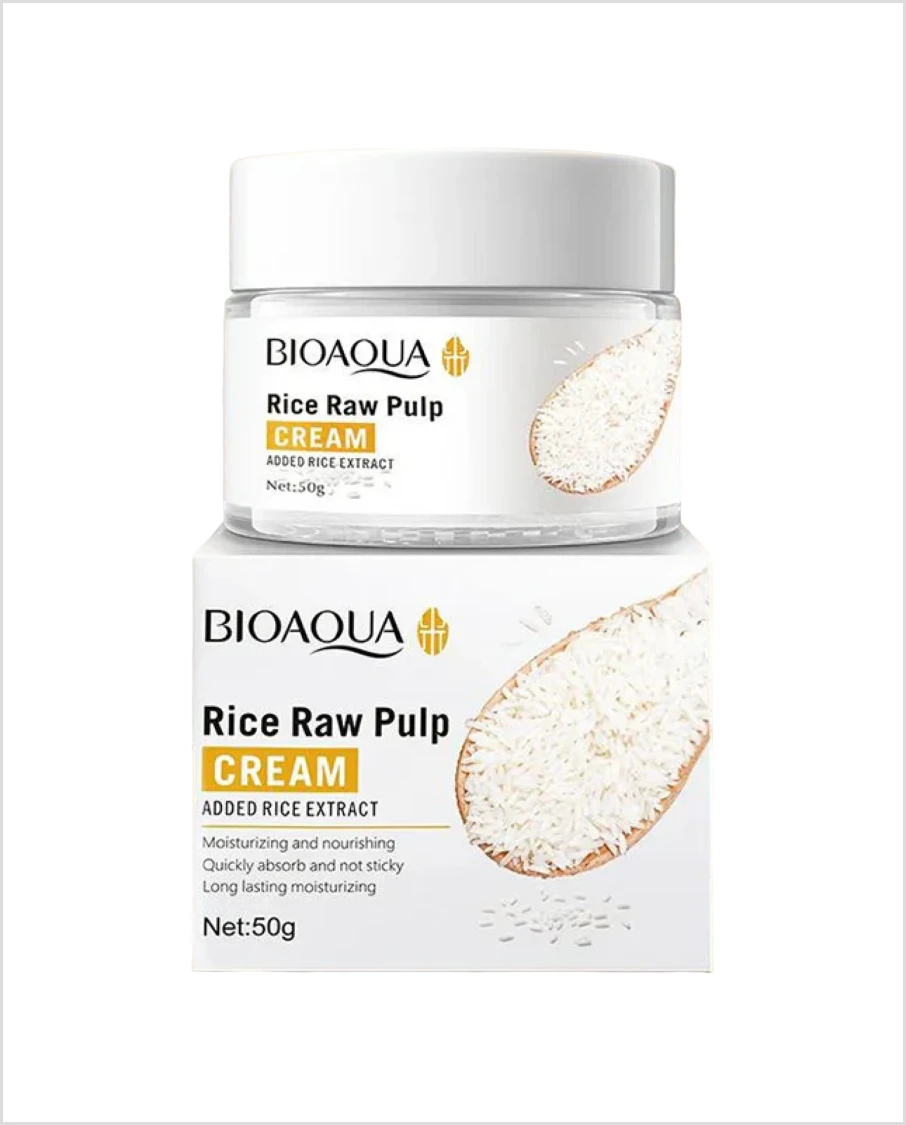 Bioaqua Pack of 5 Rice Raw Pulp Glow & Whitening Rice Skincare Series, 50g