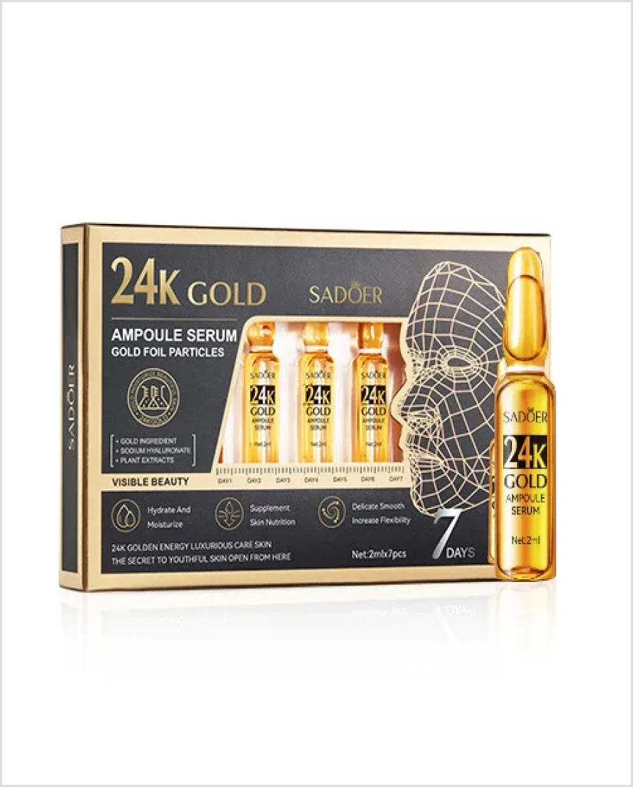Sadoer repair tender skin 24k gold ampoule face serum 7pcs