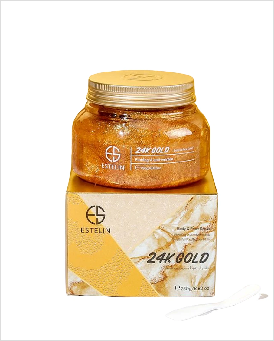 Estelin 24k gold firming & anti wrinkle face & body scrub