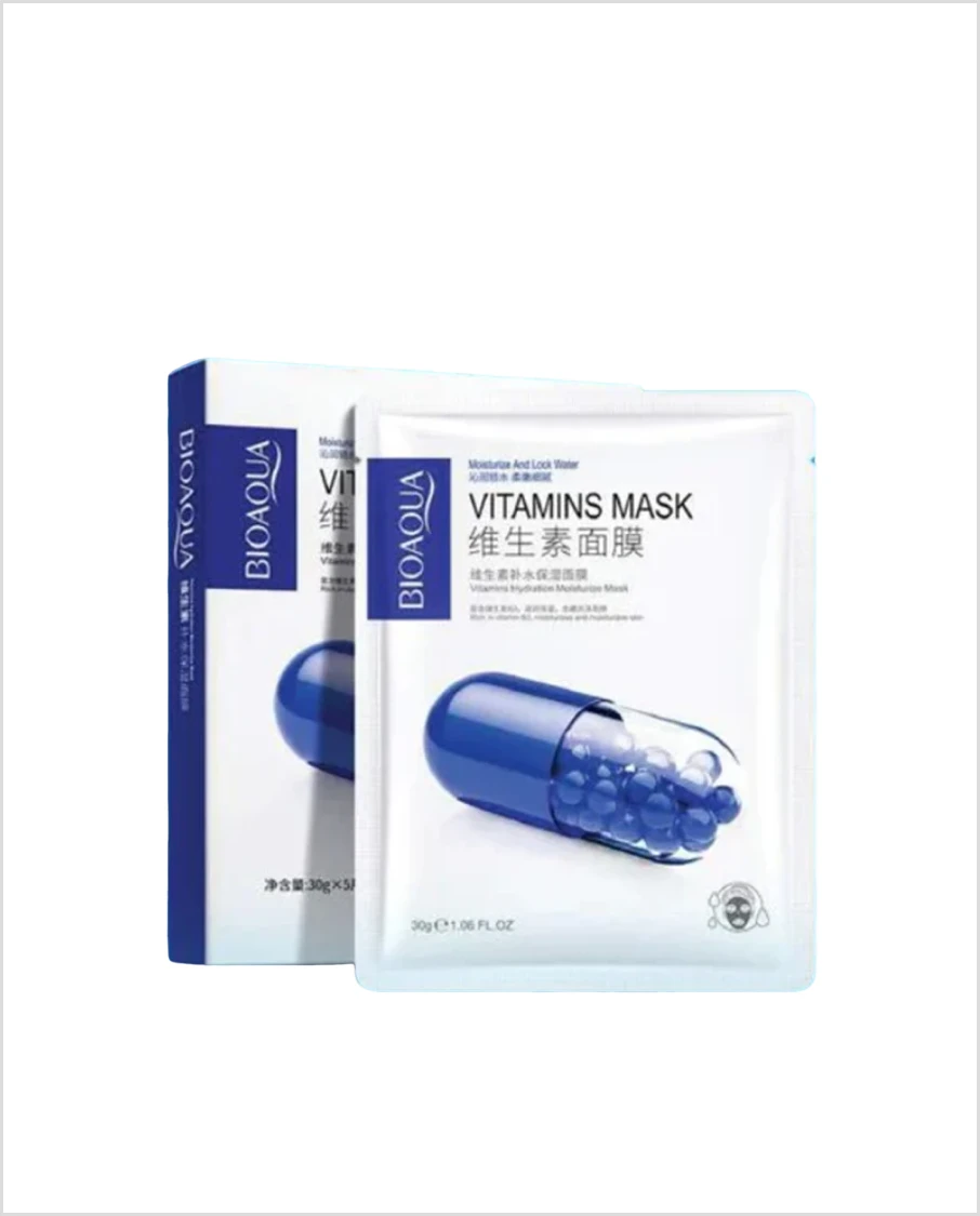 Bioaqua pack of 5 vitamins hydration moisture face sheet mask