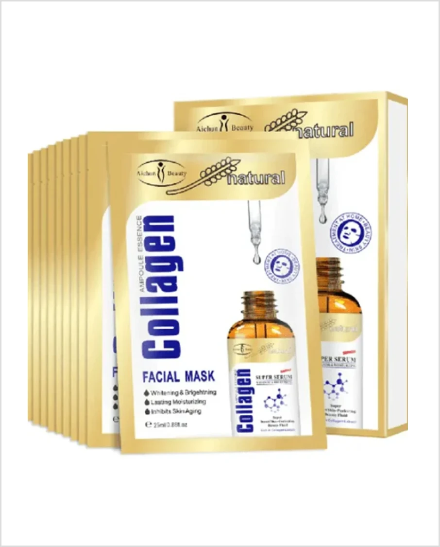 Collagen moisturizing whitening and brightening face sheet 10 masks