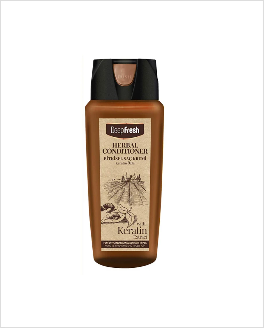 Deep Fresh Herbal Conditioner with Keratin Extract - Alcohol Free, Paraben Free, Keratin Extract 500 ml (16.9 Fl Oz)