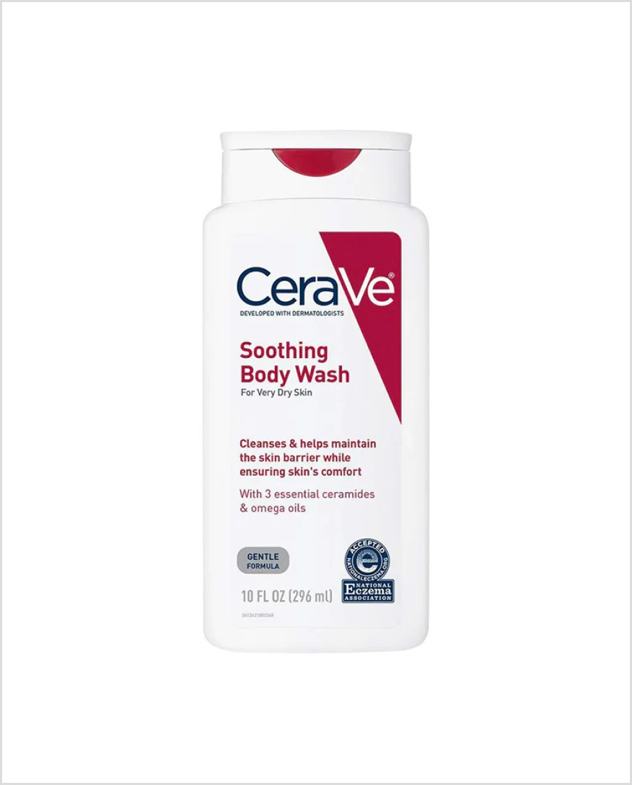 CeraVe Soothing Body Wash, With 3 Essential Ceramides & Omega Oil, Gentle Formula For Very Dry Skin, 296ml